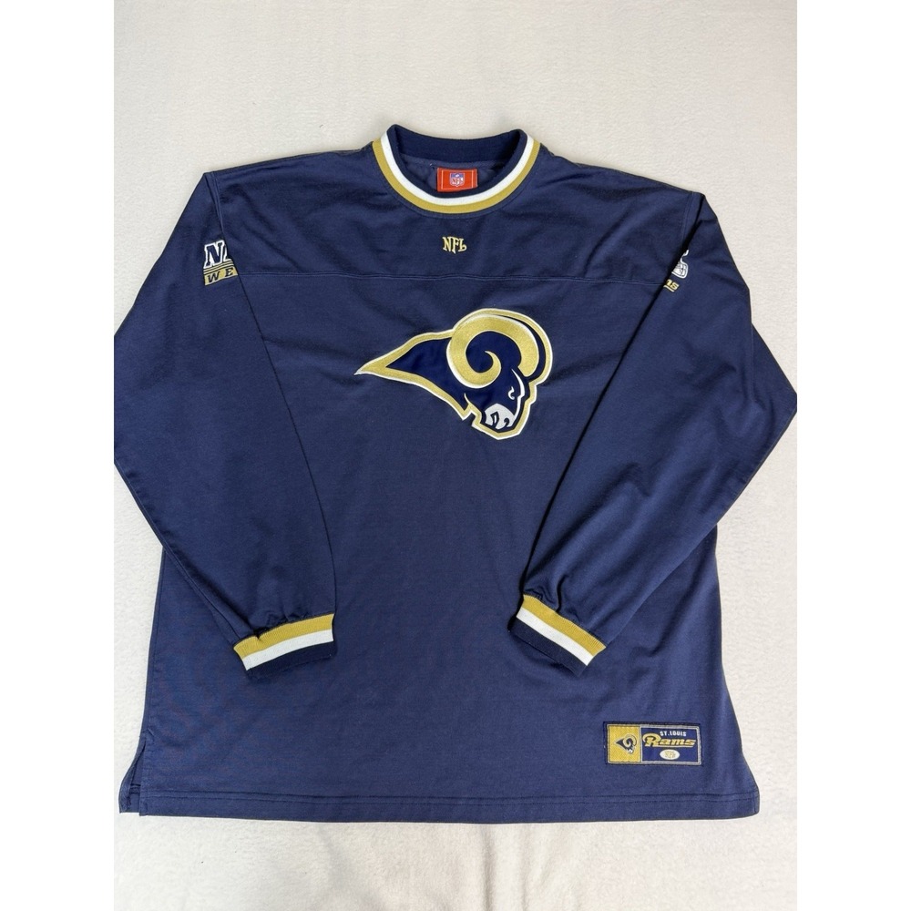 Vintage St. Louis Rams NFL Long Sleeve T-Shirt Men's XL Navy Blue